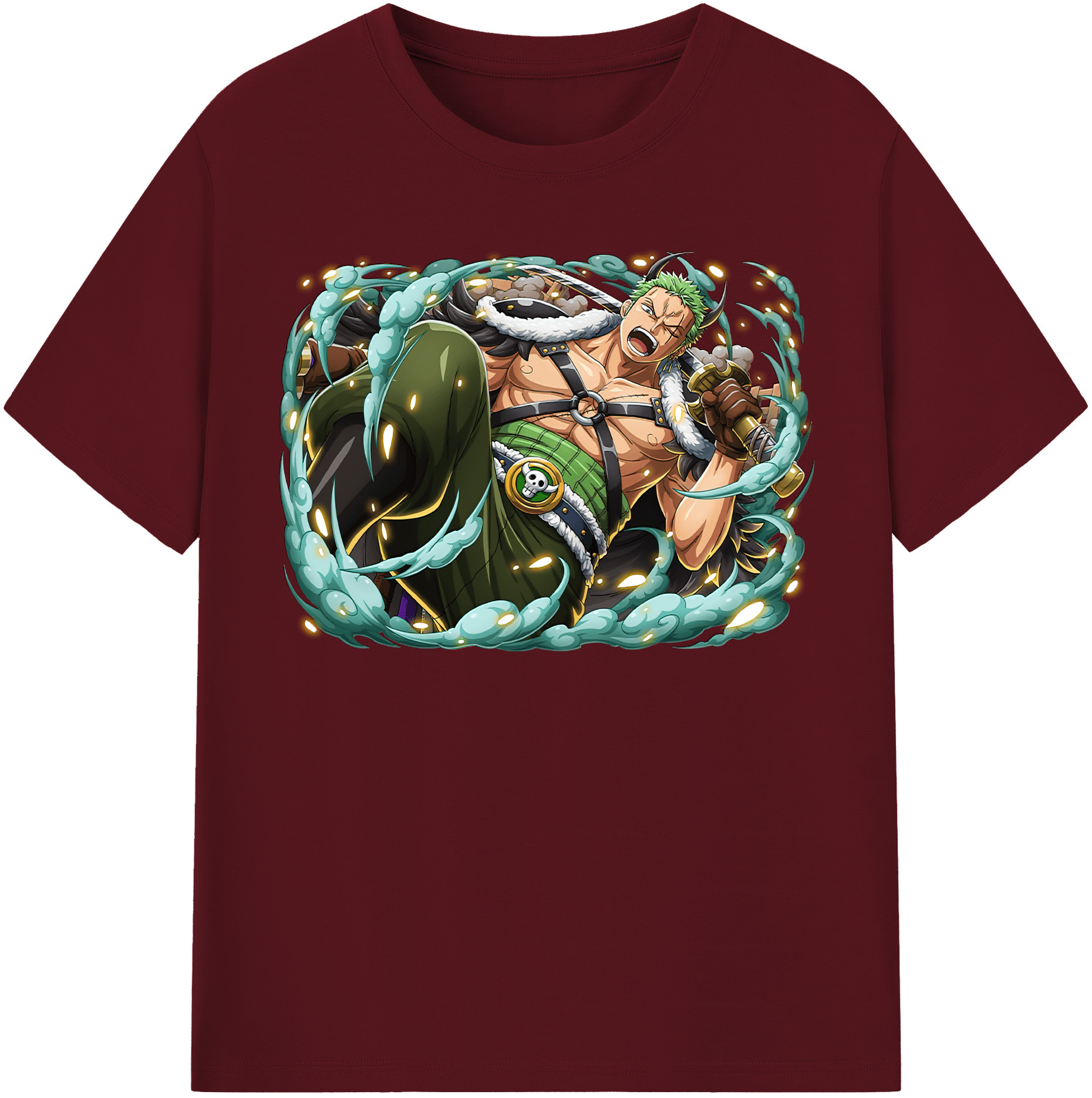 ワンピース ロロノア・ゾロ ONE PIECE Roronoa Zoro 綿100％半袖Tシャツ（フロントプリント）